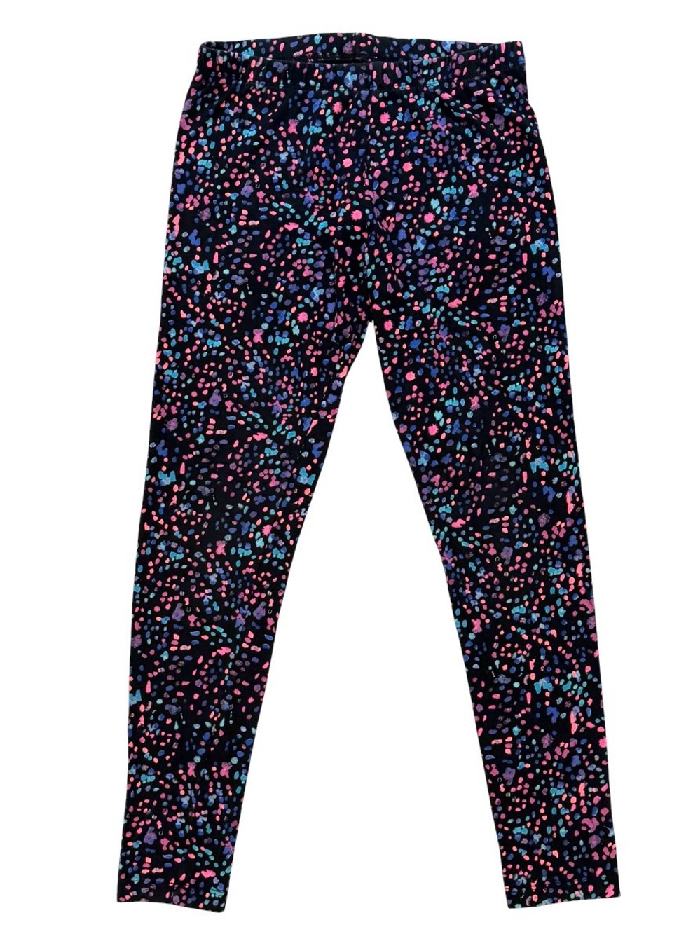 So Leggings Girls 14 Black Multicolor Polka Dot Perfectly Soft Cotton Spandex
